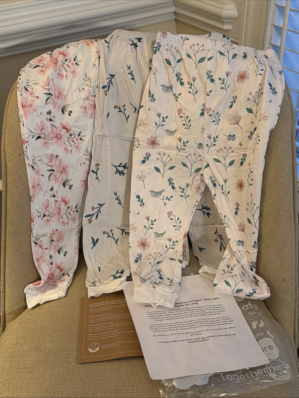 3-Pack Floral Baby joggers - floral Prints Littogoose Litto Goose